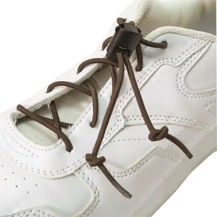 Elastic Shoe Laces, Cord-Lock, Brown, 1 Pair Luxury